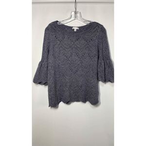 LC Lauren Conrad Bell Sleeve Open Knit Sweater Size Small